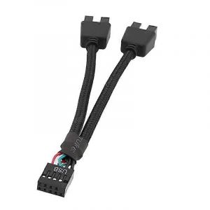 Carte mère 9 broches Adaptateur de câble d'extension USB Répartiteur d'en-tête femelle 1 à 2 mâle Bureau 9 broches USB20 HUB Connecteur 15CM - Neuf