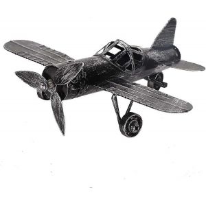 Modèle d'avion rétro,mini décoratif en métal planeur biplan pendentif en fer forgé modèle adapté - Neuf