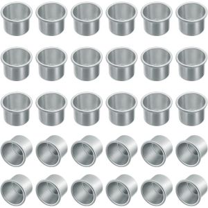 Kalanka-30pcs Bougeoir En M&eacute;tal Petit, Bougeoir En M&eacute;tal D&eacute;coration De Table, Bougies Aluminium Insert De Bougeoir Support, Pour Bougies Chauffe Plat Pour La Fabrication De Bougies De Bricolage - Neuf
