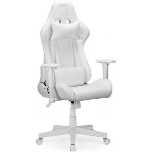 SUBZONAL-Fauteuil Gaming Felix Ergonomique Style Racing en Similicuir Robuste avec Dossier Haut, Inclinaison R&eacute;glable, Coussins Amovibles pour Longues Sessions Et Grandes Tailles, Blanc - Neuf