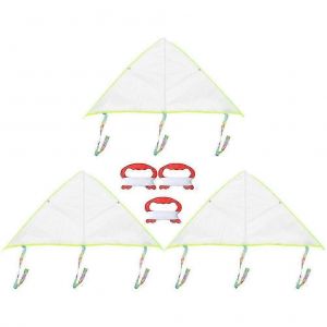 3 ensembles de bricolage facile &agrave; voler cerfs-volants &agrave; longue queue peinture cerfs-volants vierges avec ligne pivotante - Neuf