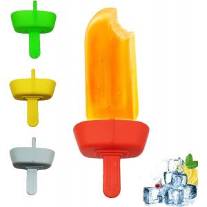Eryi-Porte-Glace Anti-Gouttes Pour Enfants,Support À Glace En Silicone Avec Paille,Supports À Glace Réutilisables Et Anti-Goutte,Protège Efficacement Les Vêtements Des Enfants Des Taches,4 Couleurs - Neuf