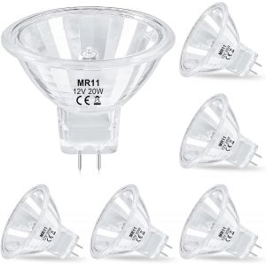 Ampoule Halogène Mr11 Gu4 12v 20w,Ampoule Spot 35mm Gu4 Dimmable Avec Couvercle En Verre,Blanc Chaud 2700k Projecteur À Base Bi-Pin Pour Encastré,Éclairage Paysager,Lot De 6 - Neuf