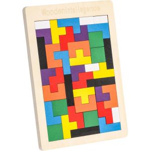 KAL-Puzzle Enfant 3 Ans,Jouet De Puzzle En Bois Avec 40 Pièces, Casse-Tête Mental Iq, Jouet Éducatif De Puzzle, Tangram Adapté Aux Enfants De 4, 5, 6 Et 7 Ans - Neuf