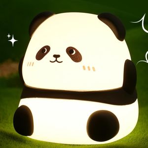 Veilleuse Enfant,Veilleuse En Silicone Panda Pour Enfants Lampe Animal Bébé De Chevet Tactile La Lampe&timing Portable 1200mah Timing Rechargeable Décoration Lumiere - Neuf