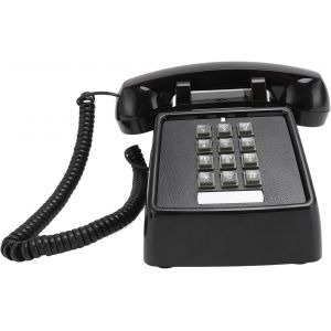 T&eacute;l&eacute;phone Filaire Vintage, Contr&ocirc;le Du Volume Du T&eacute;l&eacute;phone Fixe Classique (Black) - Neuf