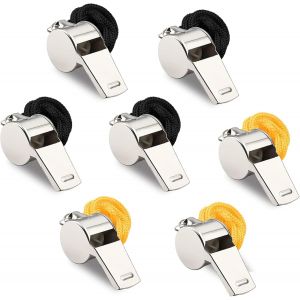 Acdsgd-Lot De 7 Sifflets Pour Entra&icirc;neurs Avec Lani&egrave;re - Sifflet De Sport - Sifflets De Sport - Sifflets &Agrave; Son Fort Et Net Pour Arbitres, Entra&icirc;nement, Gymnases, Urgence - Neuf