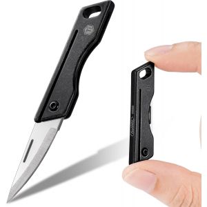 Ytfhg-Kk06bk Mini Couteau De Poche En Titane Pour Un Transport Quotidien - Lame Pliante Tranchante, Outil Edc Léger Pour Le Camping, La Randonnée Et L'extérieur - Neuf