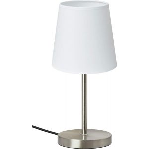Kal-Lampe De Chevet 2017-09w *Whitney* Lampe De Table Avec Abat-Jour En Tissu Blanc Avec 1x Douille E14, Lampe, Rebord De Fenêtre, Lampe De Table, Lampe De Chevet Pour Chambre À Coucher - Neuf