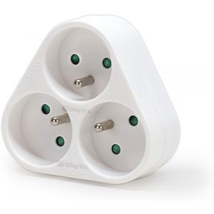 KALANKA-52127 Triplite Bloc Multiprise 3 Prises en Triangle, 3 X 16A 2P+T, Sécurité Enfant, CE NF, Blanc - Neuf