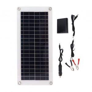 HJLIAN Kit de panneaux solaires polycristallins 10 W 18 V avec boitier de batterie pour batteries de voiture, navires, lampadaires - Neuf