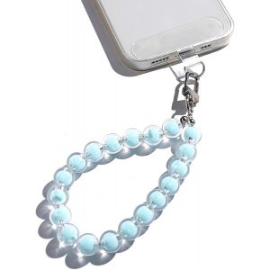 Kal-Chaîne De Téléphone Portable Universelle, Pendentif De Téléphone Portable, Cordon De Clés, Bracelet De Téléphone Portable, Compatible Avec N'importe Quel Téléphone Portable (Perles Bleues) - Neuf