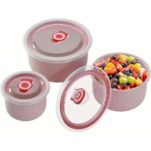 MEVRONISSHOP-Boite Conservation Alimentaire 3 Pièces Sans BPA, Boite Hermetique Alimentaire, Lave-Vaisselle et Micro-Ondes, Meal Prep Boite Alimentaire pour La Préparation Des Repas et La Congélation - Neuf