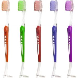Lot De 5 Brosses &Agrave; Dents Orthodontiques &Agrave; Double Extr&eacute;mit&eacute; V-Trim Avec T&ecirc;te Interproximale Pour Le Nettoyage Des Braces,5 Couleurs - Neuf