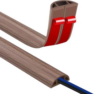 TIANYI-Passe Cable Sol 1M Goulotte Passe Cable Sol, Petit Canal de Cordons d'alimentation Flexible pour Le Bureau Protection des Fils Electriques et Prévention des Risques de Trébuchement - Neuf