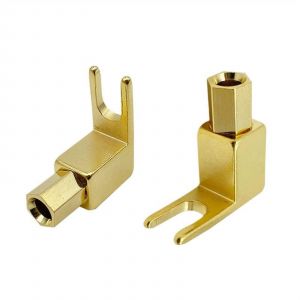 Plaqu&eacute; or connecteur de l'Adaptateur en Forme de Y C&acirc;ble de haut-Parleur Connecteur Banane femelle De 4 mm U Fiche Banane, Adaptateur 10Pcs - Neuf