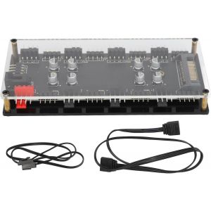 ChenQuanSarl-Hub Pwm Argb 12 V 4 Broches, Hub 2 En 1 Argb Pwm 8 Ports Pwm, Contr&ocirc;le De La Temp&eacute;rature, R&eacute;gulation De La Vitesse, Ventilateur De Refroidissement, Hub Pwm Pour Ventilateur De - Neuf