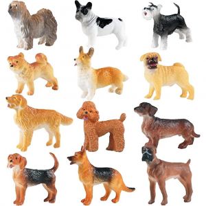 12 Figurines De Chiens Miniatures R&eacute;alistes &iquest; Mod&egrave;les De Chiots Color&eacute;s Pour L'imagination Et L'&eacute;ducation Des Enfants - Neuf