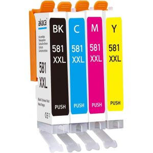 ERYI-Pgi-580 Cli-581 Xxl Cartouches D'Encre Compatibles Avec Canon 580 581 Xxl (1 Noir, 1 Cyan, 1 Magenta, 1 Jaune), Pour Pixma Tr7550 Tr8550 Ts6150 Ts6151 Ts8150 Ts8151 Ts8152 Ts9150 Ts9155 - Neuf