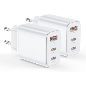 Kalanka-2-Pack Chargeur Usb C 30w 3-Ports Prise Chargeur Usb C Type C Charge Rapide Carregateur Multiple Rapide Pour Iphone 16 15 14 13 12 11 Pro Max Xr Xs 8 7, Ipad, Samsung - Neuf