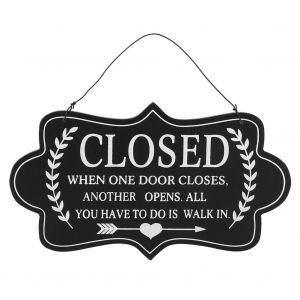 HJLIAN Panneau decoratif double face ouvert/ferme a suspendre (noir) - Neuf