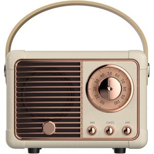 KALANKA-Haut-Parleur Bluetooth rétro, Haut-Parleur Vintage avec Style Classique Ancien, Volume Fort, Connexion sans Fil Bluetooth 5.0, Prise en Charge de Carte TF, Disque U et entrée Audio AUX (Blanc - Neuf