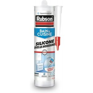 Bain & Cuisine Mastic Silicone Anti-Moisissures Transparent,mastic sanitaire à base de silicone,mastic étanche renforcé en antifongique,280 ml - Neuf
