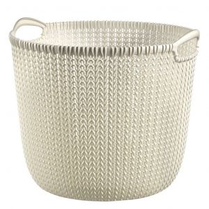 Curver Panier de rangement Knit Rond L 30 L Blanc cr&egrave;me - Neuf