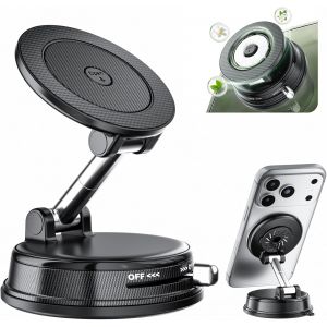 Porte t&eacute;l&eacute;phone magn&eacute;tique 2-en-1 ar&ocirc;me Voiture, Ventouse Ultra-suctrice pour iPhone MagSafe 12-17, diffuseur Parfum & Support Pliable, 360&deg; Ajustable pour Tableau de Bord/Pare-Brise - Neuf