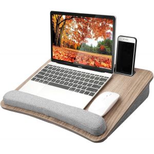 Ulteronixshop-Laptop Desk Convient &agrave; Un Ordinateur Portable, Bureau Portable avec Coussin d'oreiller, Bande antid&eacute;rapante et Fonction de Stockage pour Les &eacute;tudiants de Bureau &agrave; Domicile(16,5'&times;11,8') - Neuf