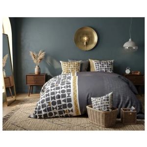 Parure De Lit R&eacute;versible 220 X 240 Cm Union Gris - Neuf