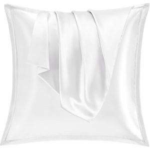 TIANYI-Taie Oreiller Satin 60x60 Lot de 2,pour Cheveux,Similaire Aux Taie d Oreiller en Soie,Housse de Coussin 60x60,Taies d'oreillers certifi&eacute; Oeko-Tex Blanc - Neuf