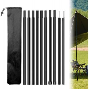Eryi-Lot De 2 Barres De Tente Télescopiques Avec Sac De Rangement - Barres De Tente Réglables - Pour Auvent, Caravane, Camping - Neuf