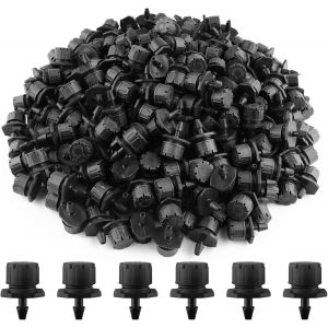 200pcs Goutteur Irrigation R&eacute;glable, 1/4'' Syst&egrave;me Dirrigation Goutte &agrave; Goutte Micro Flow Drip Head Buses de Brouillard Dirrigation pour Jardins Potagers ou Massifs de Fleurs (Noir) - Neuf
