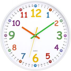 ERYI-Horloge Murale Pour Enfants 30Cm Design Moderne Avec Movement À Quartz Silencieux Et Sans Tic-Tac Pendule Murale Pour Salon, Cuisine, Bureau, Chambre - Neuf
