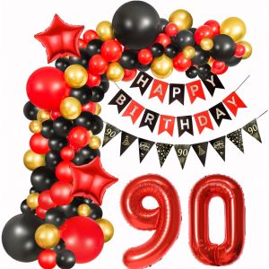 AYUHR-Decoration 17 Ans anniversaire fille 17 Ans Guirlande ballons rouge noir 17 Ans anniversaire garçon Decoration ballon rouge 17 Ans anniversaire Décoration rouge noir 17 ans Arche Ballon or - Neuf