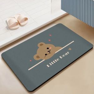 Tapis de bain imprimé dauphin mignon,tapis de douche Super absorbant,antidérapant,dessin imprimé,boue de diatomée,décoration de salle de maison - Type 40x60cm-Diatom mud #B - Neuf