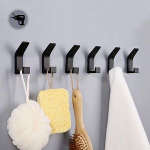 Lot de 6 crochets porte-serviettes doubles, porte-serviettes mural autocollant pour cuisine, salle de bain, bureau, placard, aluminium - Neuf