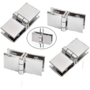 4 charnières de porte en verre en acier inoxydable 180,charnières pivotantes de porte en verre,pince de porte en verre de douche réglable,charnière adaptative,verre de 5-8 mm pour salle de bain - Neuf