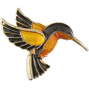 Kjdal-Epingle À Colibri,Épingle À Colibri En Émail Couleur Or Antique,Épingle À Colibri En Cristal Multicolore Bijoux Pour Femmes Cadeaux De Noël (Orange) - Neuf