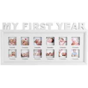 YEMAESRE-Cadre Photo Pour Nouveau-Né Ma Première Année Cadre Photo Bébé Naissance Cadre De Photo Table Et Suspendu Cadre Photo Décoration De Maison Enfant Photo Album Souvenirs De Croissance - Neuf