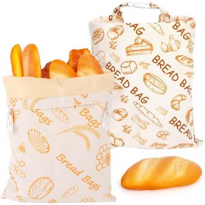 Cmws-2pcs Sacs &Agrave; Pain En Cire D'abeille, 42x30cm Sac A Pain Tissu Wraps En Tissu De Coton Pour G&acirc;teau Pour Levain L&eacute;gumes Fruits C&eacute;r&eacute;ales Biscuits Stockage - Neuf
