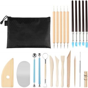 SJZG-Lot De 23 Outils De Modélisation En Argile, Outils De Modelage, Outils De Sculpture, Outils De Sculpture, Outils De Poterie, Outils D'Argile, Outils De Sculpture, Accessoires D'Argile Polymère - Neuf