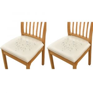Housse de si&egrave;ge de chaise extensible en cuir PU, lot de 2, imperm&eacute;able et r&eacute;sistante &agrave; l'huile, pour salle &agrave; manger, h&ocirc;tel, salon - Neuf