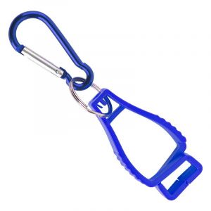 3pcs Bleu Gant De Support D'agrafe,Le Gant De La Bâche, Titulaire,Clip Avec Mousqueton De Pompier,De L'équipement De Sécurité Gants De Support D'agrafe D'attacher Les Gants,La Lune - Neuf