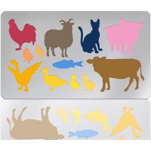 Tianyi-Pochoirs Métal Pour Artisanat Gravure Sur Bois Animaux De La Ferme Cochon Vaches Moutons Chat Poulet Canard Pochoir Réutilisable Acier Inoxydable Pour Sculpture Sur Bois Scrapbooking - Neuf
