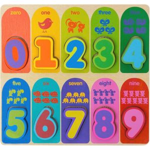 KAL-Nombre En Bois Chunky Puzzle Pr&eacute;scolaire Jouets &Eacute;ducatifs Pour Enfants En Bas &Acirc;ge 10 Pi&egrave;ces - Neuf