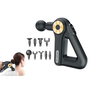 Pistolet De Massage Musculaire Portatif Avec 9 T&ecirc;tes Et 9 Vitesses, Rechargeable, Portable Et Silencieux. - Neuf