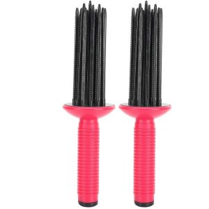 Kal-Peigne À Friser Moelleux,Brosse Boucler Bigoudi Cheveux Moelleux Volume D'air Brosse Ronde Femme Accessoires Boucles Bounce Styler Fers Outils De Coiffure Pour Coiffer Les Courts Longs 2 Pièces - Neuf