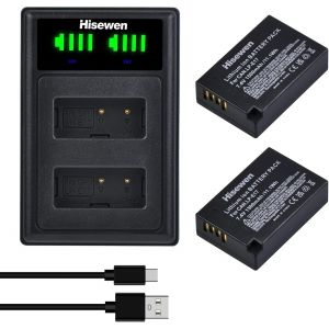 Batterie LP-E17 et Double Chargeur,2 Pack Batterie de Rechange pour Canon EOS R10,EOS RP,R8,R50,Rebel T8i,T7i,T6i,T6s,SL2,SL3,EOS M3,M5,M6,EOS 200D,77D,750D,760D,800D - Neuf